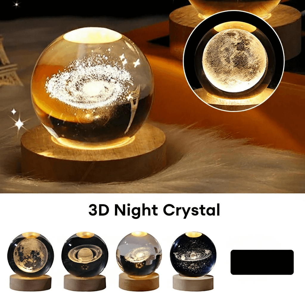 3D Luminous Night Crystal